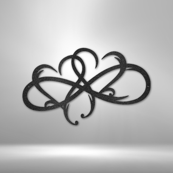 New Infinity Hearts Steel Sign Laser Cut Powder Coated Home & Office Metal Wall